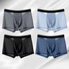 Men Boxer Briefs 3D U-convex Non-Restrictive Supportive Underwear Single Color Breathable Mesh Thin Everyday Shorts Panties