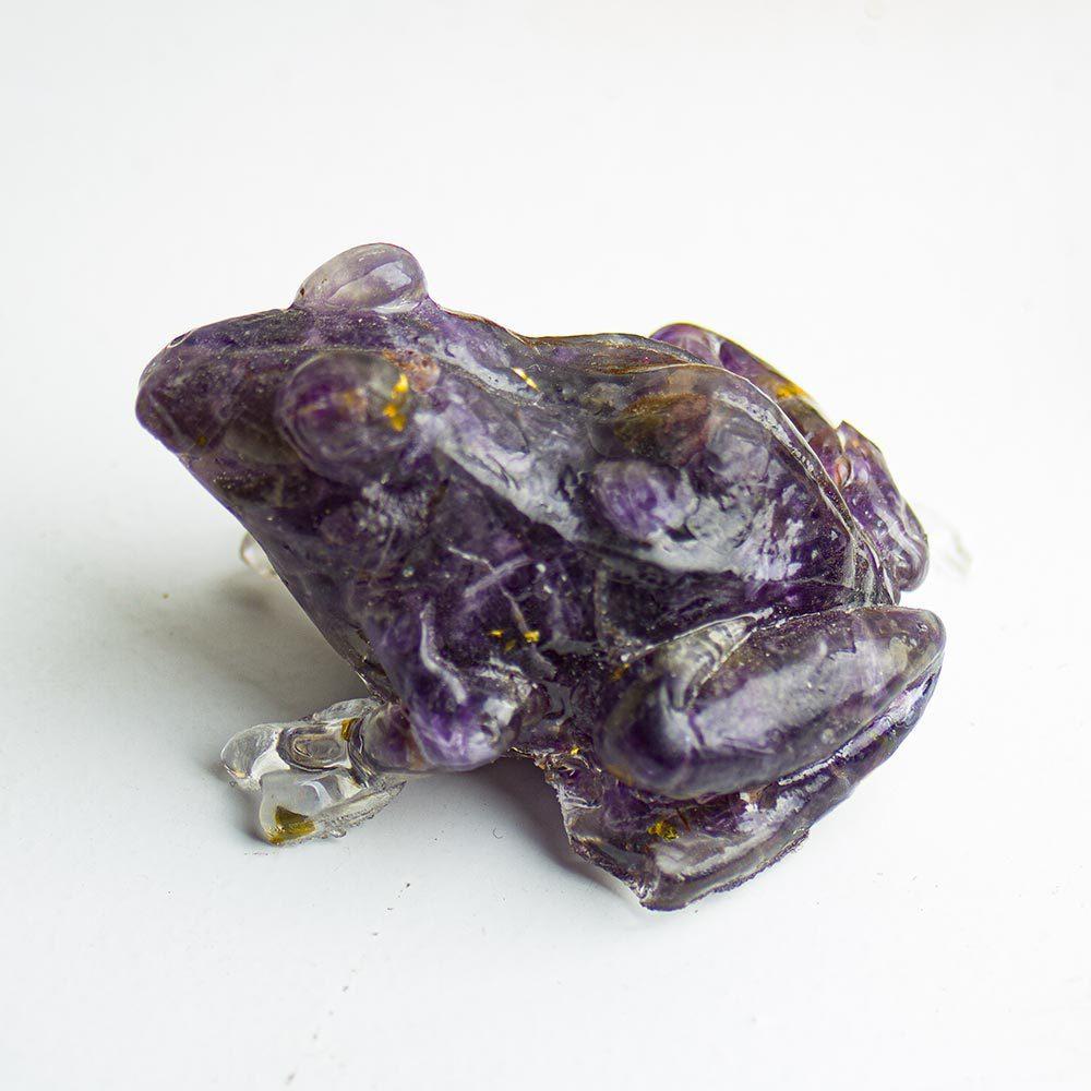 Crystal Resin Frog Aquarium Decor With Cute Design For Office Desk And Gift