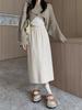 Women's High-Waisted Corduroy A-Line Skirt - Slim Fit, Stylish Korean Design for Autumn/Winter 2023