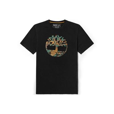 Outdoor Casual Camouflage Tree Comfort Printed Short Sleeve T-Shirt Men Tops Black A441R-001