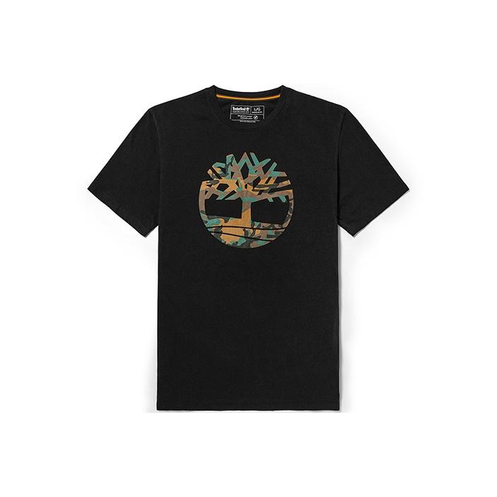 Timberland Outdoor Casual Camouflage Tree Comfort Printed Short Sleeve T-Shirt Men Tops Black A441R-001