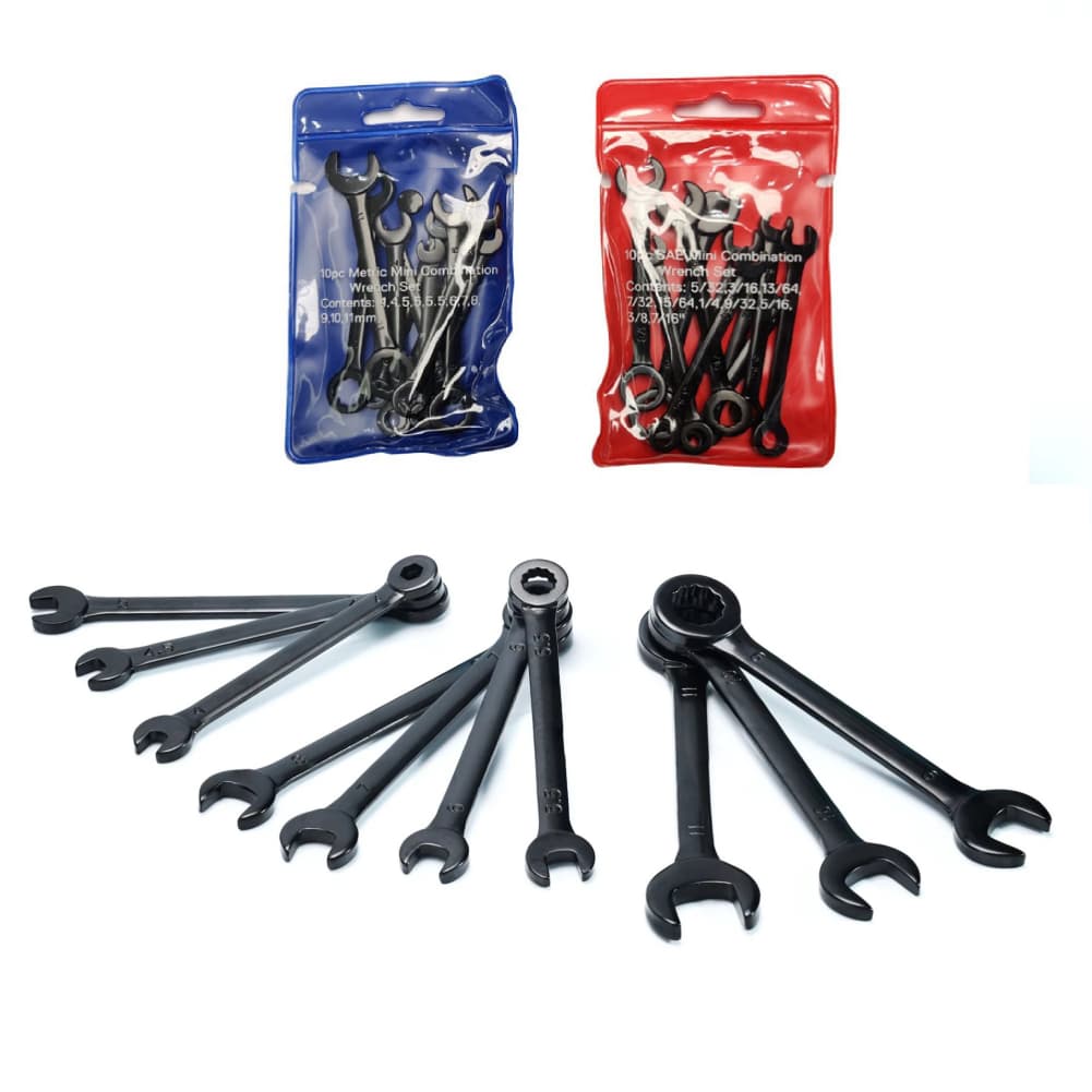 Open-end Tool Kit Metric Wrench Set Metric 4mm-11mm Compact Storage Tool Set D-ring Clip 45 Steel Rust Resistant