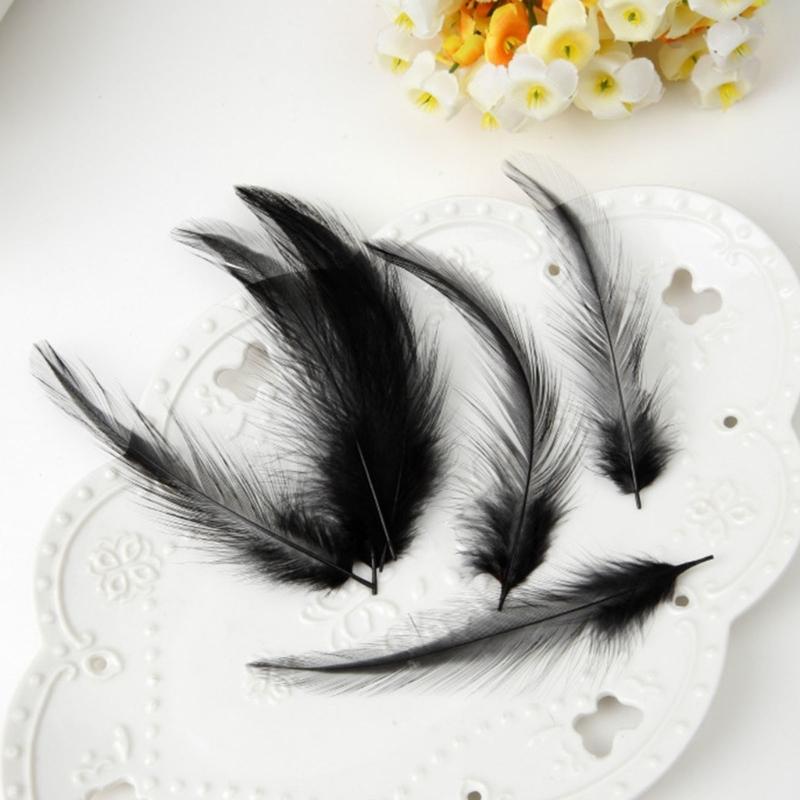 Pack Of 100 Natural Black Feather Natural Gooses Feather For Craft Wedding Decoration Hat Earrings Jewelery Making