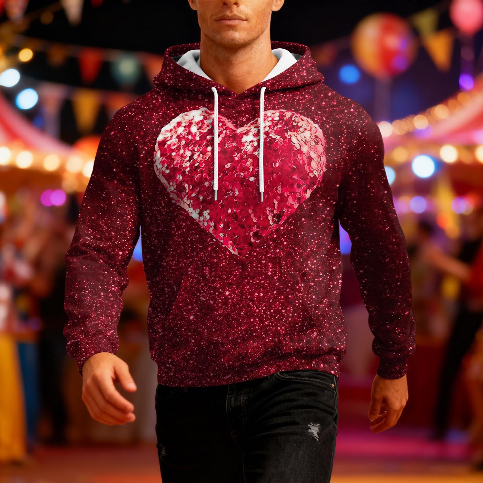 

Men s Long-Sleeve Casual Hooded Sweatshirt XXXXXL винний