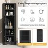 Bathroom Cabinet, Bathroom Furniture, Corner Cabinet with Two Storage Compartments, Open Compartment with Adjustable Shelf, 36.5x 36.5 x 155 cm, Black