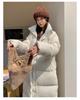 Women's Thick Padded Over-the-Knee Cotton Coat with Stand-Up Collar, Loose Fit, Plus Size, Long-Length Warm Outerwear.