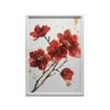 Red Flowers - Minimalist Poster Red Flowers - Minimalist Poster, 30X40 Cm, Dark Brown Wooden Frame, 230 Gsm Matte Paper