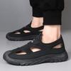 Men's Sandals Summer Breathable Hollow Mesh Hole Shoes Outdoor Non-Slip Lightweight Athleisure Shoes Toe Sandals