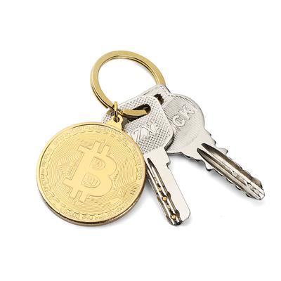 1 sztuka Kolekcjonerska Moneta Pamiątkowa Bitcoin Brelok do Kluczy Bitcoin Stop Miedziowany Brelok do Kluczy Bitcoin Prezenty dla Przyjaciół Dekoracja