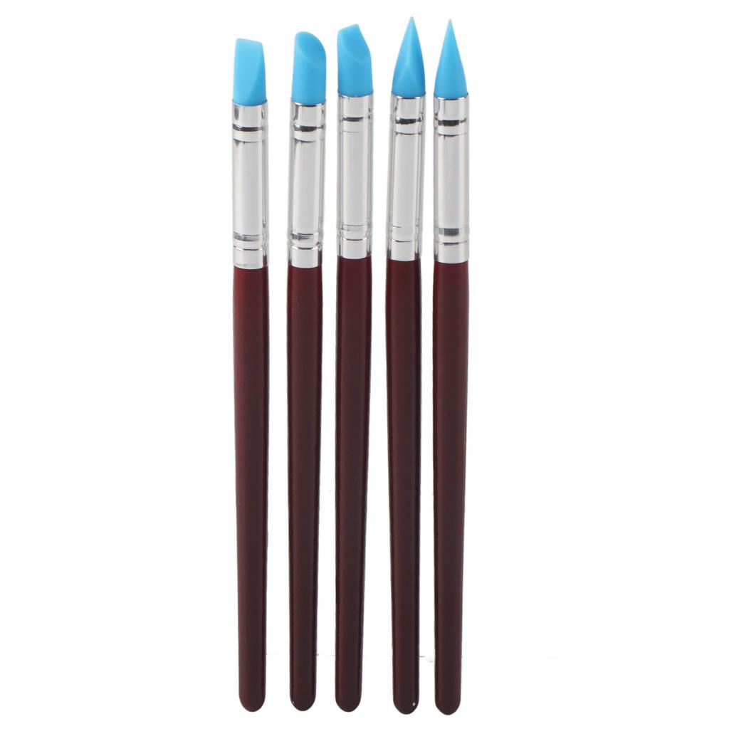 5pcs Rubber Tip Paint for Clay Sculpture Pottery DIY Shaping Carving Tool