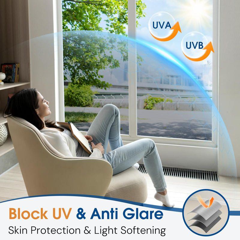 Vinyl Glass Window Privacy Film Anti Look Mirror Tint Foil One Way Sun Blocking Stickers UV Covering Static Cling Window Film