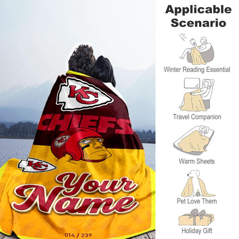 Kansas City Football Personalized Text Blanket Lightweight Customizable Blanket Ultrasoft Versatile For Home Decor Bedding Sofa Livingroom