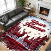 Christmas Custom Name Printed Square Area Rug Soft Non Slip Floor Carpet For Bedroom Holiday Gift