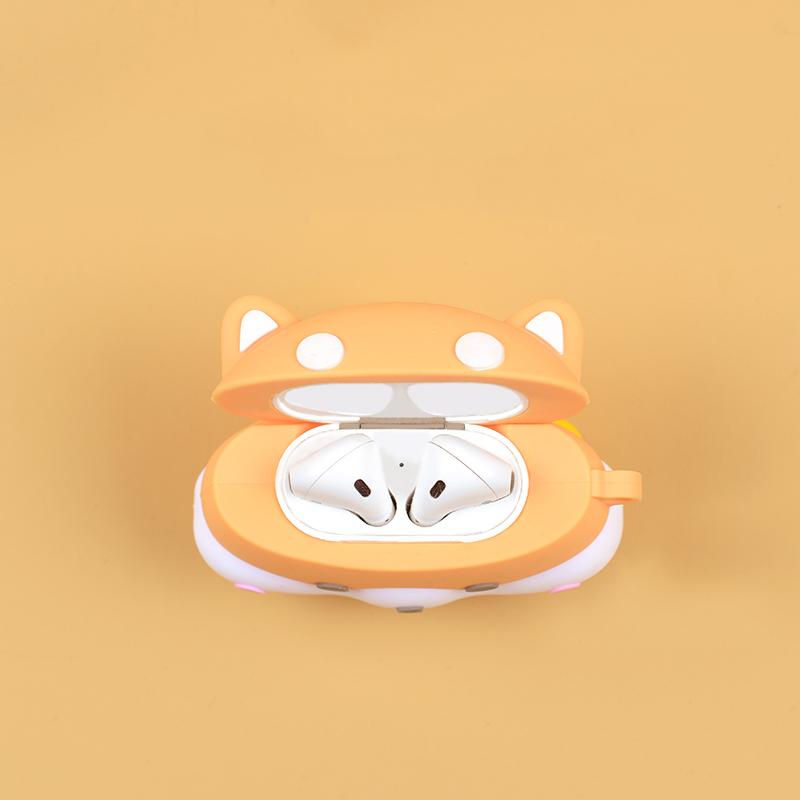 Airpods 1 2 3 için 3D Köpek Kulaklık Kılıfı Corgi Sevimli Kablosuz Kulaklık Kapağı Airpods Pro Kılıfı için Air Pod 1 2 3 Şarj Kılıfı