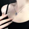 Blue Ocean Heart Necklace Star Personality Niche Design Sense Cold Wind Flash Diamond Clavicle Chain Female