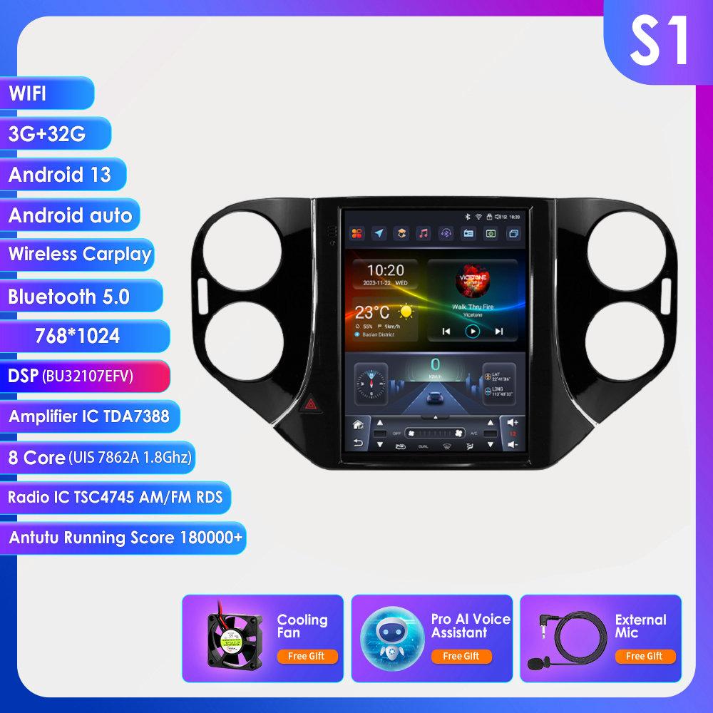 OSSURET Android Car Radio for VW Volkswagen Tiguan 2007-2016 Multimedia 9.7inch Vertical Screen Carplay Android Auto GPS RDS FM Intelligent Screen