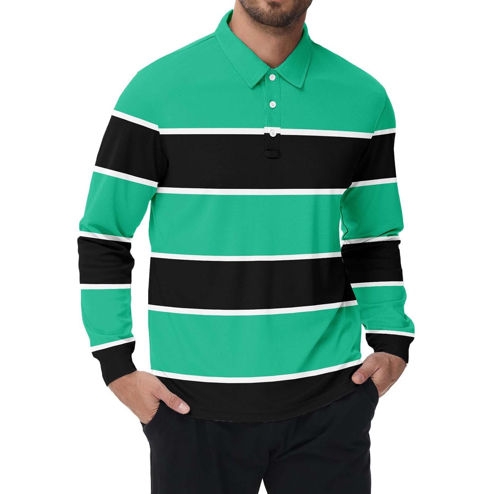 

Мужская рубашка с длинными рукавами и тремя пуговицами на лацканах L зелёный