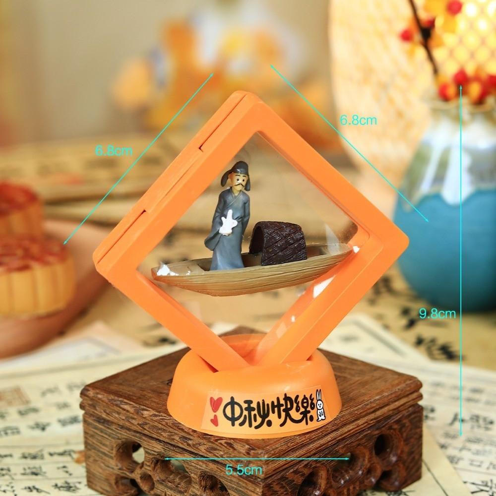Creative Mini Mid-Autumn Ornament Cute Floating Box Rabbit Mooncake Display Box Decorative Handmade Rabbit Mooncake Figurines