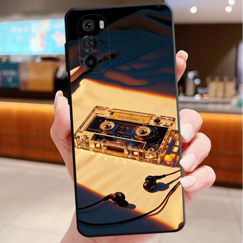 Retro Cassette Tape Phone Case For Motorola Edge 60 50 40 Pro 60 50 40 30 Ultra Neo Fusion Moto G Play G Stylus G Carcasas