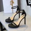 11cm Style Sexy Word with High Heel Sandals Women's Thin Heel Super High Heel Fashion Temperament Open Toe Sandals Versatile
