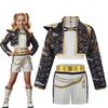 Girl Group Stage Performance Costume pop Music Dance Outfit Printed Jacket Crop Top Shorts Party Cosplay Suit