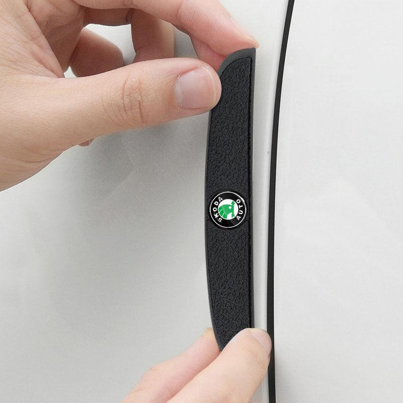 4pcs Car Door Anti-Collision Strip Rearview Mirror Protection Sticker for Skoda Fabia Kodiaq Kamiq Superb Yeti Octavia Enyaq Rapid Karoq Derivati