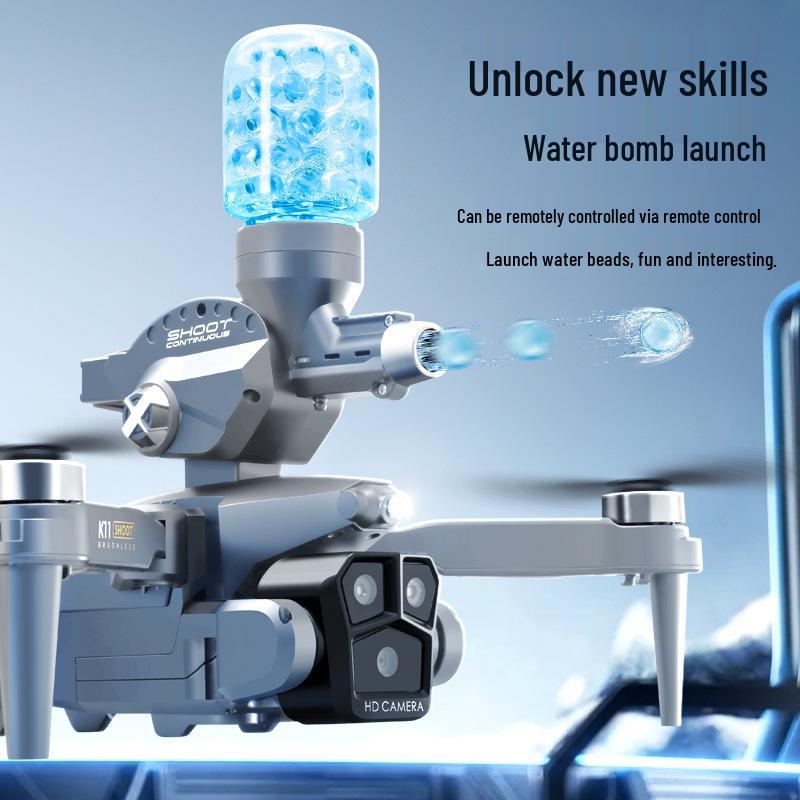 K11MAX Water Bomb Drone: Brushless Motor, Triple-Camera, Professional Aerial Photography, Remote-Control Aircraft for Kids.