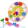 Simingyou 4 Modele Puzzle 1 Bucată Animal Desene Animate Jucărie Educativă Ceas Digital din Lemn pentru Copii