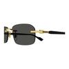 Gucci Logo Irregular Shape Sunglasses Men Sunglasses Gold GG1221S001GOLDBLACKGREY001