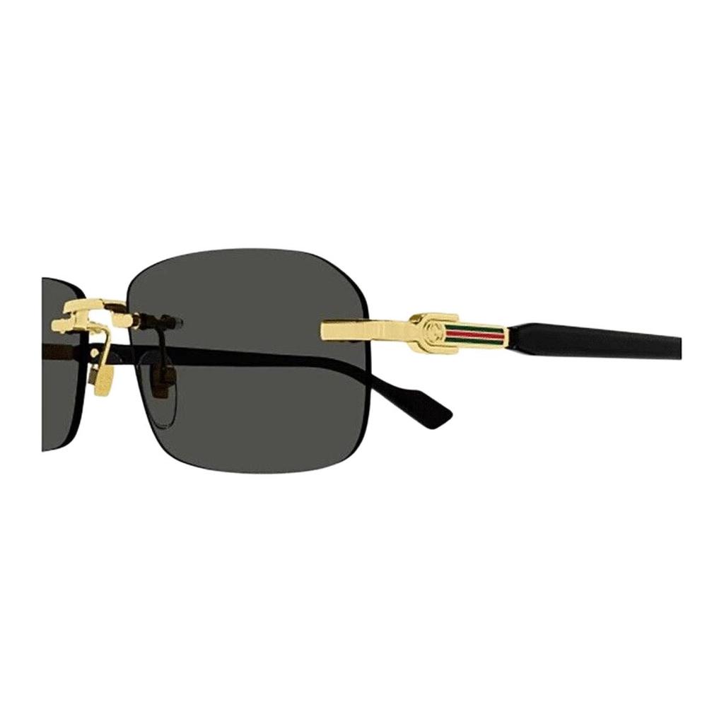Gucci Logo Irregular Shape Sunglasses Men Sunglasses Gold GG1221S001GOLDBLACKGREY001