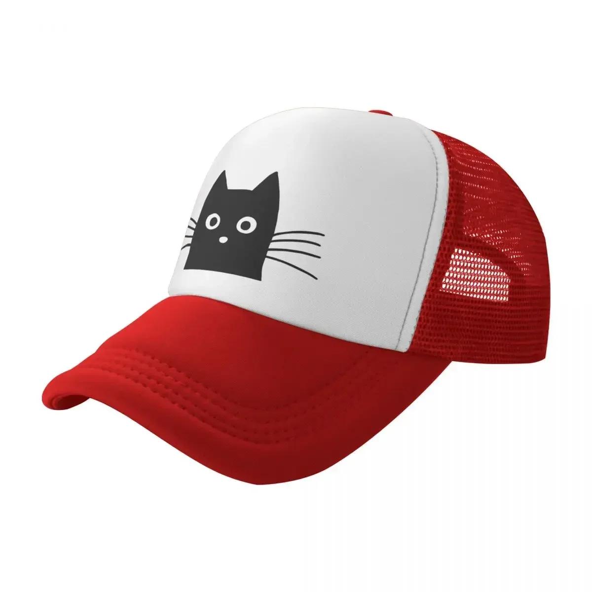 

Black Cat Face Baseball Cap summer hat Anime Military Cap Unisex Unisexs Womens