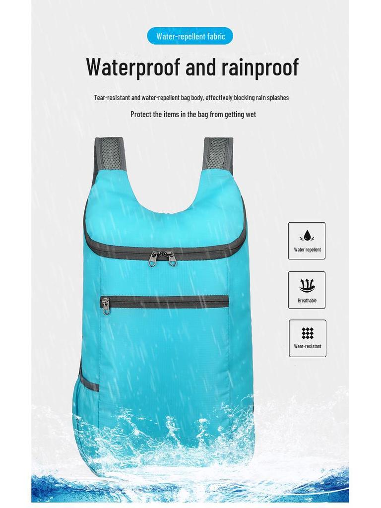 Multi-functional Lightweight Oxford Backpack: Large Capacity, Folding, Portable for Cycling, Sports, Travel