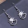 Vintage Totem Earring Sun & Moon Dangle Earrings Geometric Women Dangle Earrings Star Moon Female Korean Jewelry
