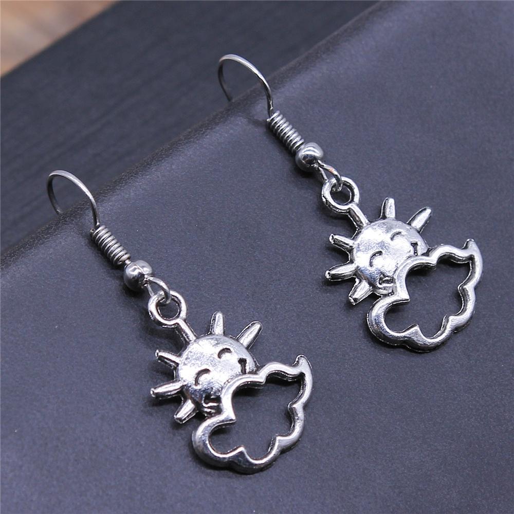 Vintage Totem Earring Sun & Moon Dangle Earrings Geometric Women Dangle Earrings Star Moon Female Korean Jewelry