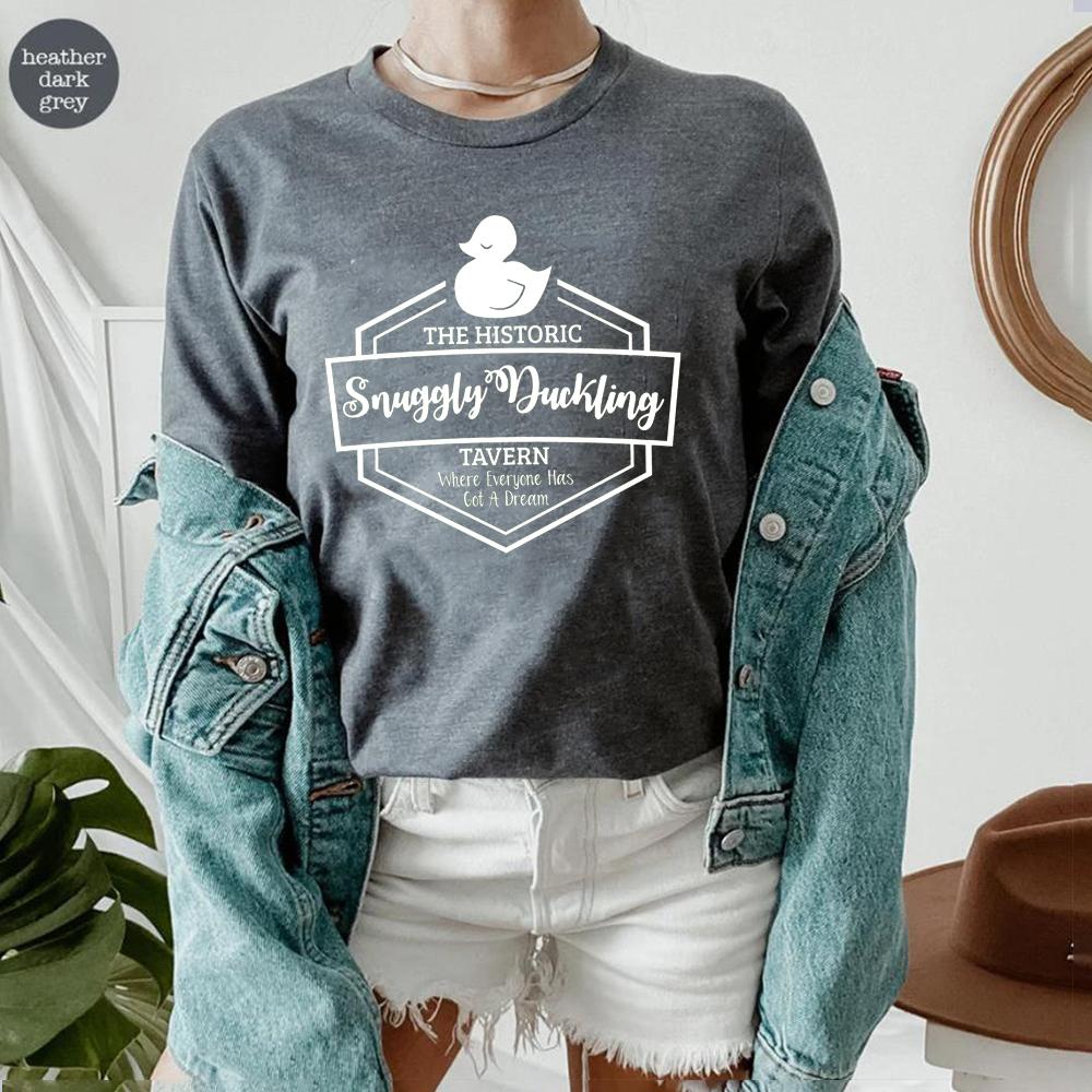 Snuggly Duckling Tavern TShirt Tangled Rapunzel Shirt Tangled Tees for Vacation Vintage Short Sleeve Summer Tee Kawaii Tops