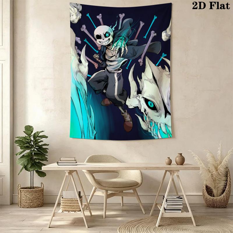 Undertale Sans Anime Muster Heimdeko Wandteppich, Wandbehang, Dekorative Wohnmobil Wandtuch.XGT0914213