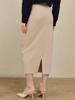 Nub Back Slit Slim Fit Skirt - Beige