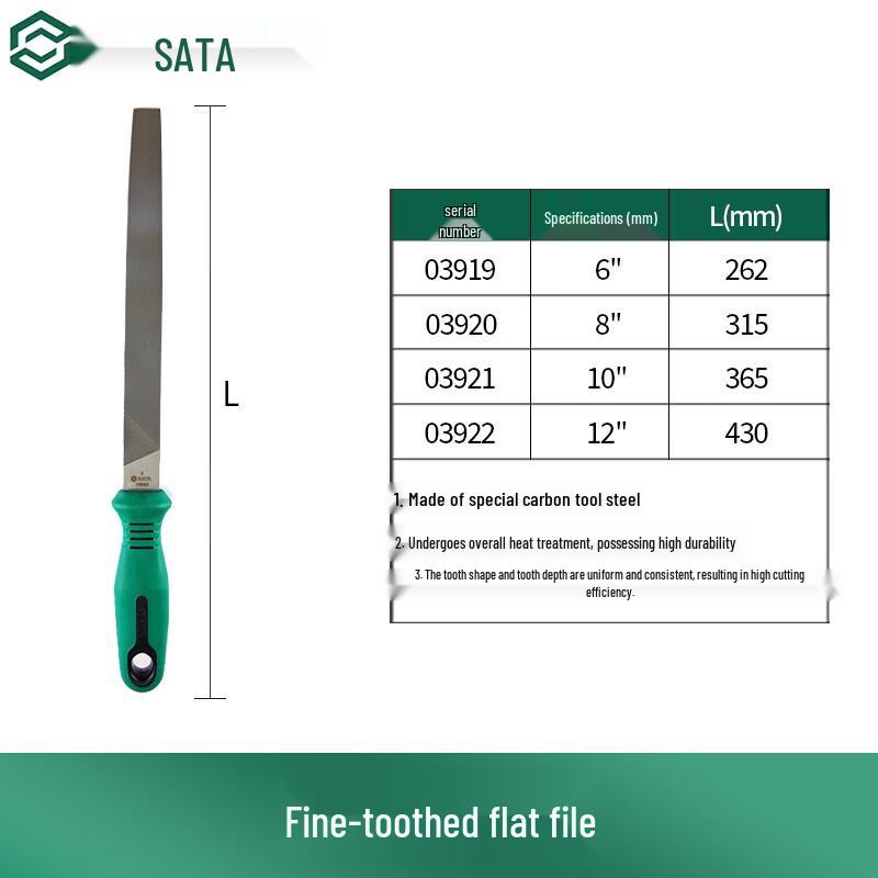 SATA 6-inch Coarse Tooth Flat File