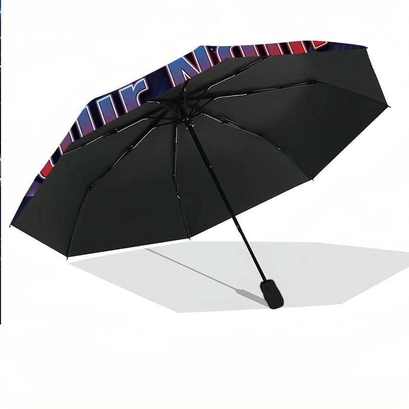8 Rib Auto Folding Umbrella Atletico Madrid Print Custom Name Text Portable Rain Gear