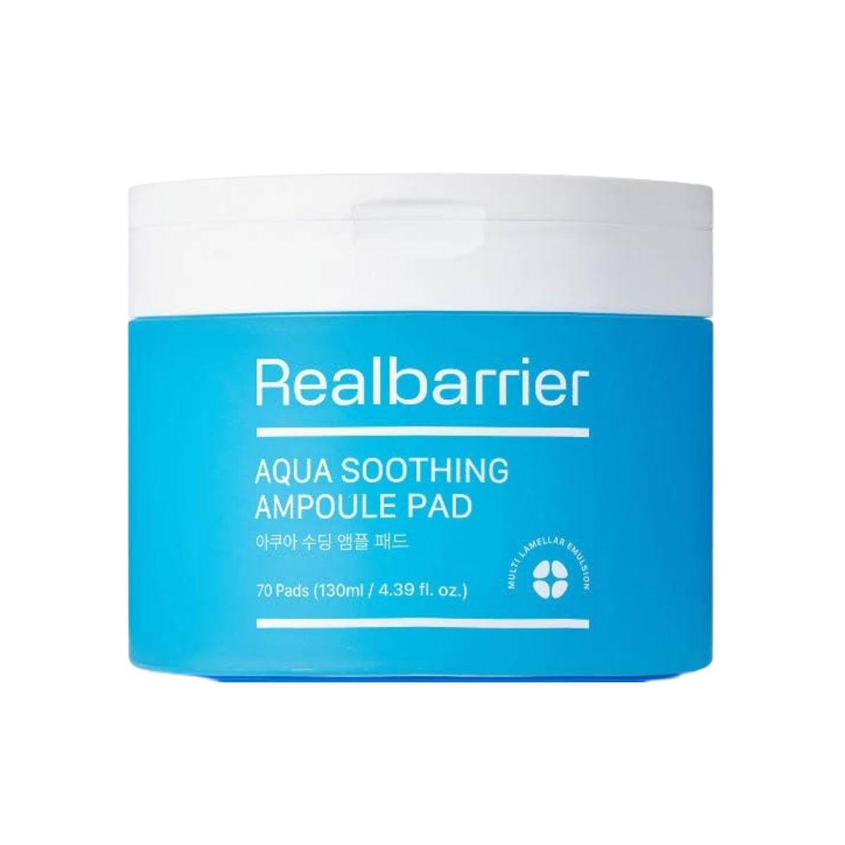 

Real Barrier Aqua Soothing Ampoule Pad 130ml 70 Pads Cooling Hydration Toner Pad