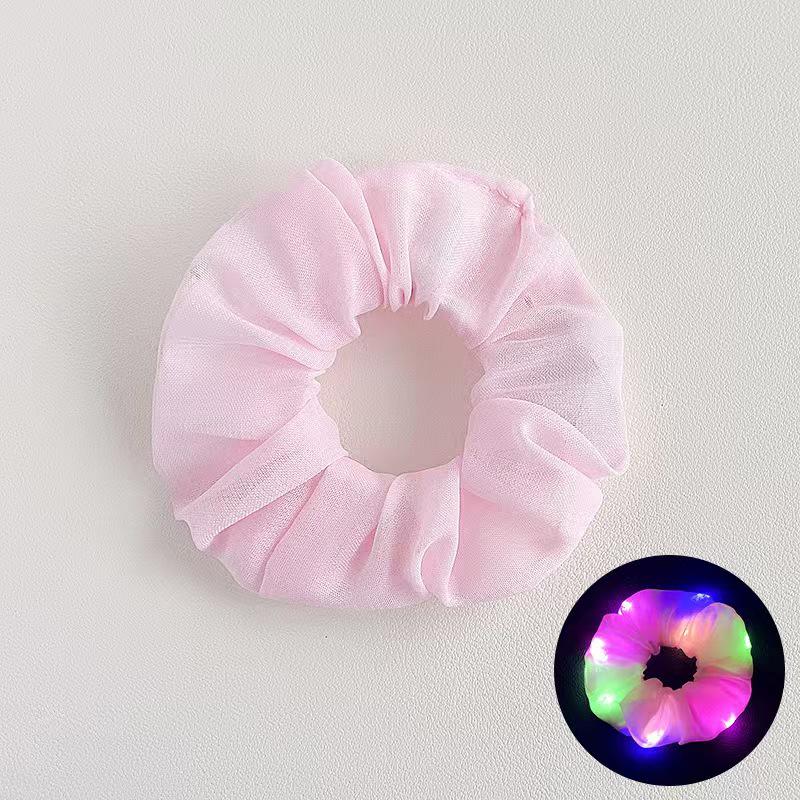 LED Luminous Hair Tie: Three-Speed Shining Color Large Intestine Hair Band for Nightclubs - European & American Style Hair Accessory.