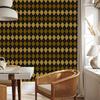 Autumn Plaid Wallpaper Ochre and Black for Living Room and Bedroom 50x1000