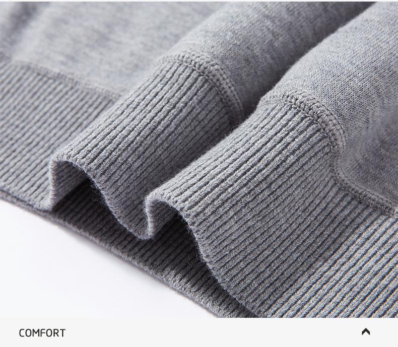 Men's Thick Velvet Wool Sweater - Machine Washable High Neck, Autumn/Winter, 550g Warm Base Layer