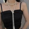 Elegant Stackable Beaded Necklace for Women Pearl Fringe Pendant Sweater Necklace Fashion Luxury Party Jewelry Gifts Daily Wear