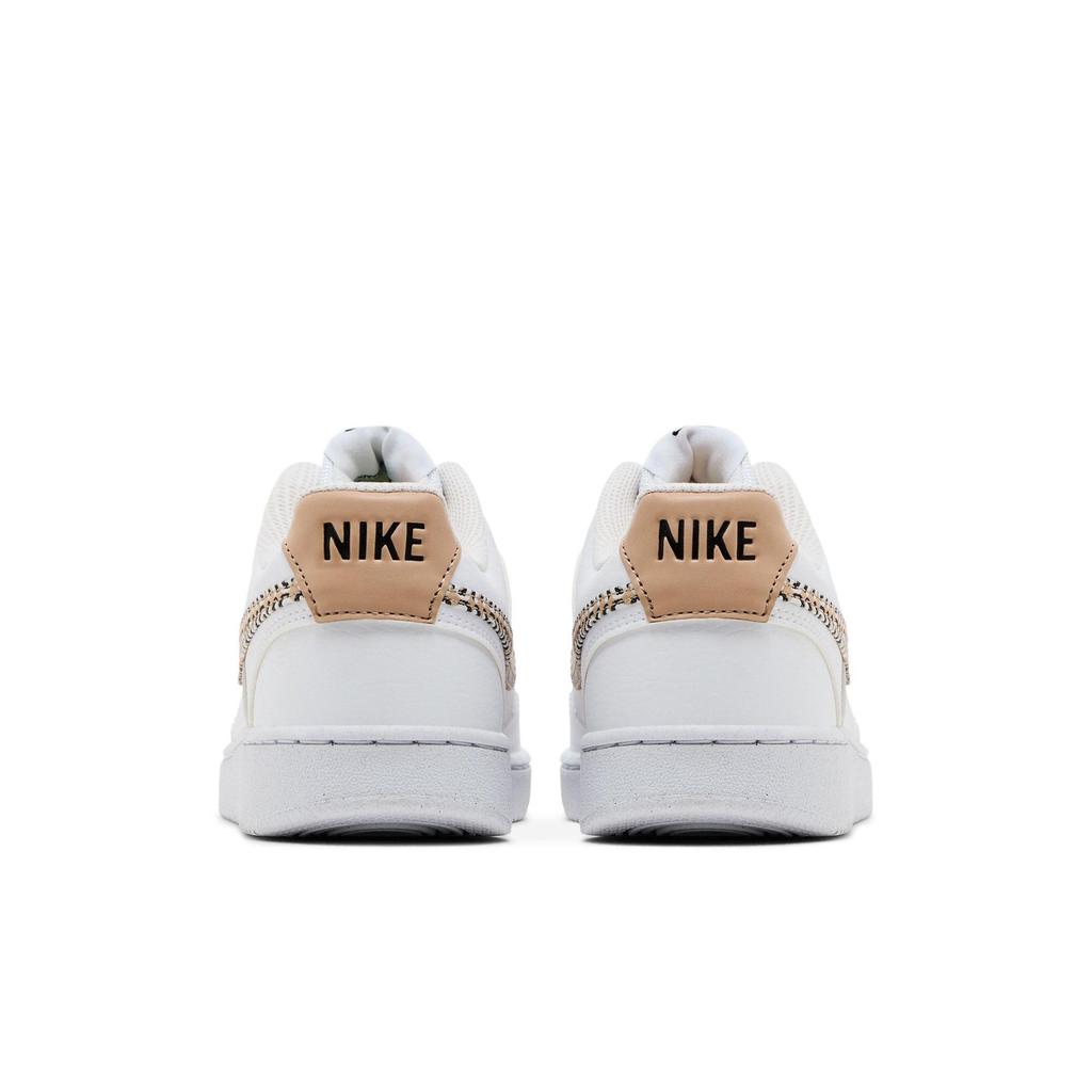 Nike Womens Court Vision Low Next Nature 'United in Victory' (women's sizes) White / Black / Summit White / Hemp Skateboard Shoes FN7323 100