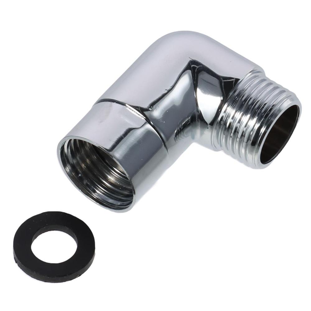 90 Degree Shower Head Elbow Adapter Durable Sliver Shower Arm Extension Connector