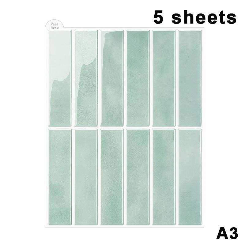 5/10Pcs Non Fading Wall Tile Stickers Peel and Stick Waterproof Oil Proof Heat Resistant for Dining Area Wall Decoration