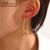Emanco High-end Minimalist Solid Color Hoop Earrings Fashionable Party Extra-large Round Hoop Earrings