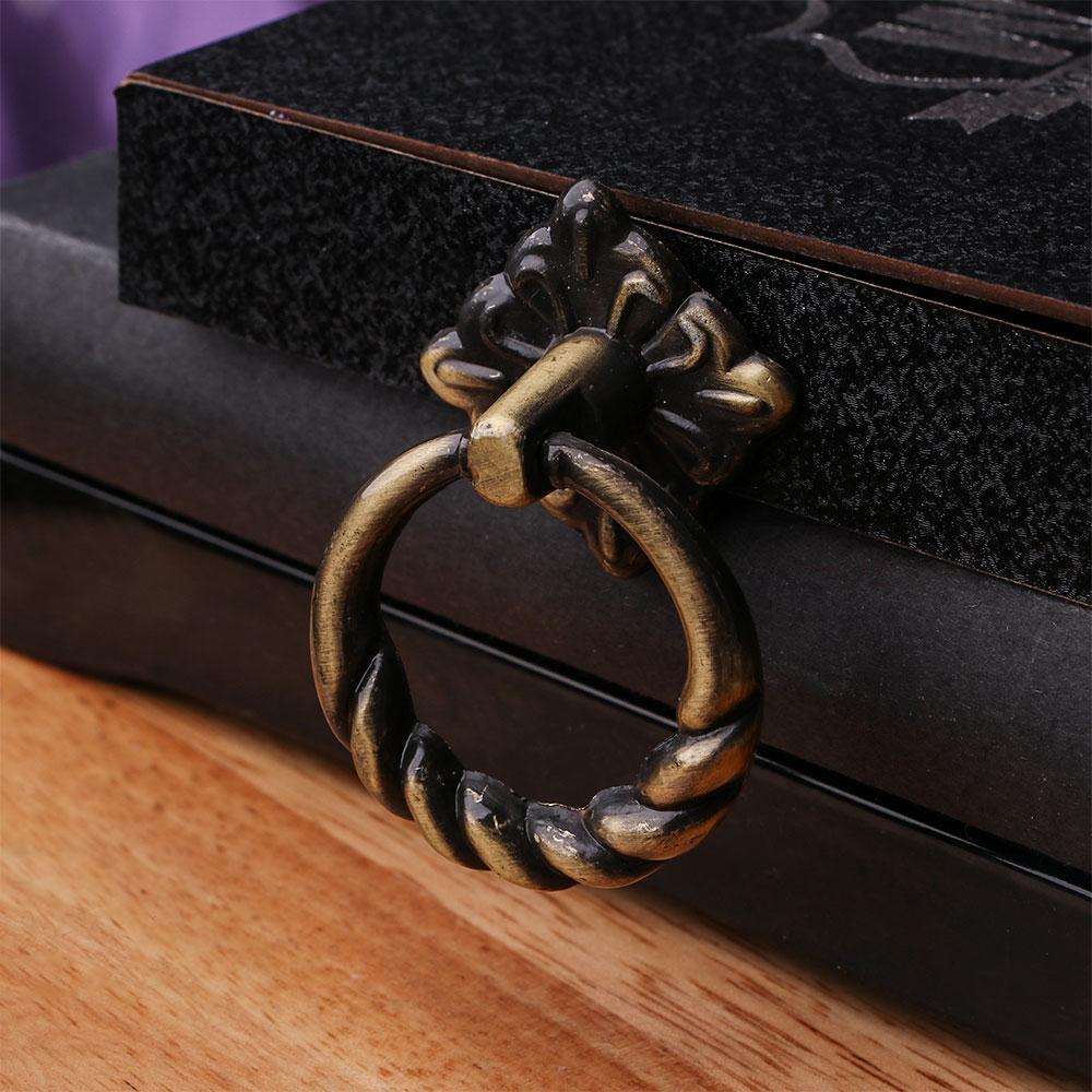 Alloy Door Bin Dresser Drawer Cupboard Drop Ring Single-hole Pulls Handle