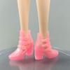 5Pairs/lot Pink Fashion Doll Shoes For Barbie Doll Boots High Heels Shoes Bootie Baby Toy Accessories DIY Toys